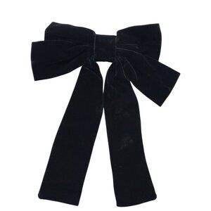 Commense large Black Hair Bow with Long Tail Black Bow Hair Clip with Metal Clip